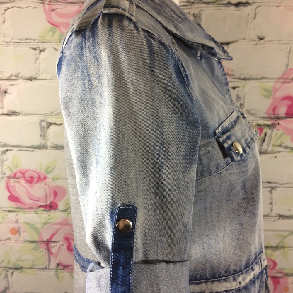 Shasa Acid Wash Denim Jacket Size Medium Lagenlook - Picture 4 of 8
